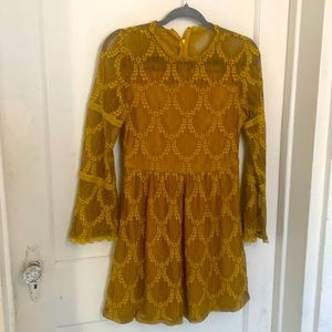 Xhilaration Target brand boho dress. Mustard lace. Super cute with boots.